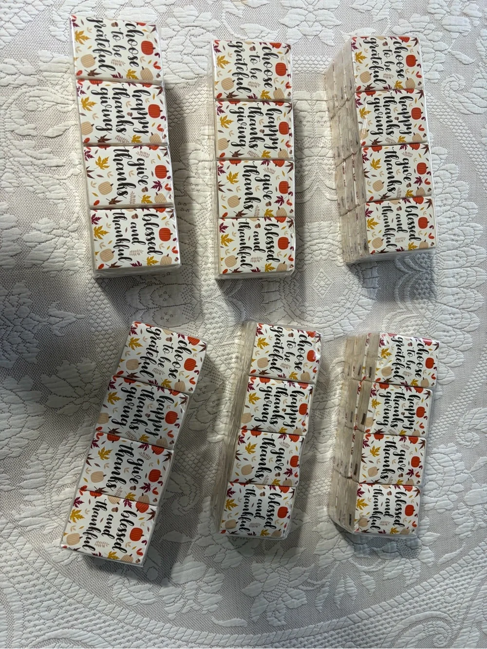 NWT six packs containing 12 individually wrapped favor sized tissues 72 packs